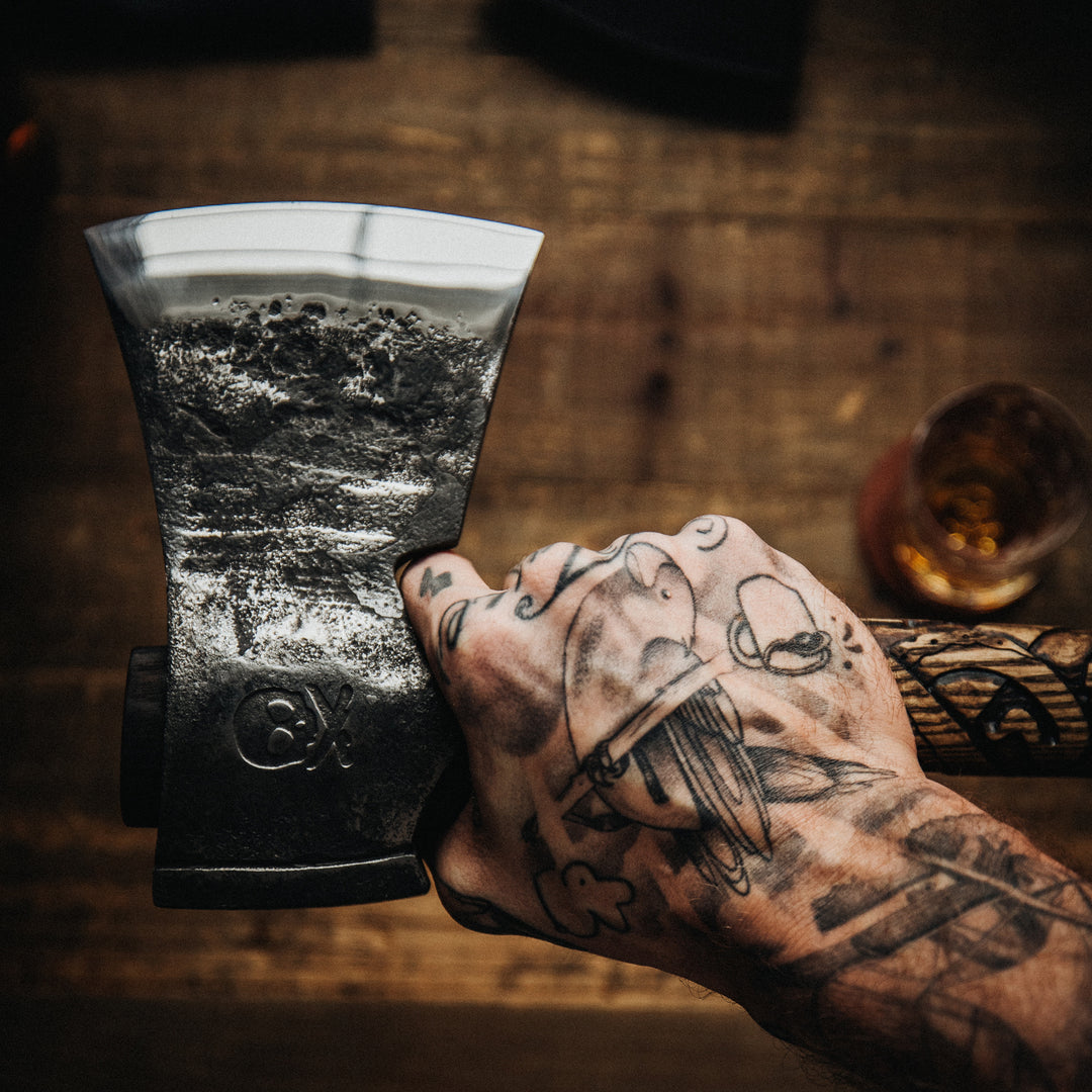 Hand Carved Forged Axe V3