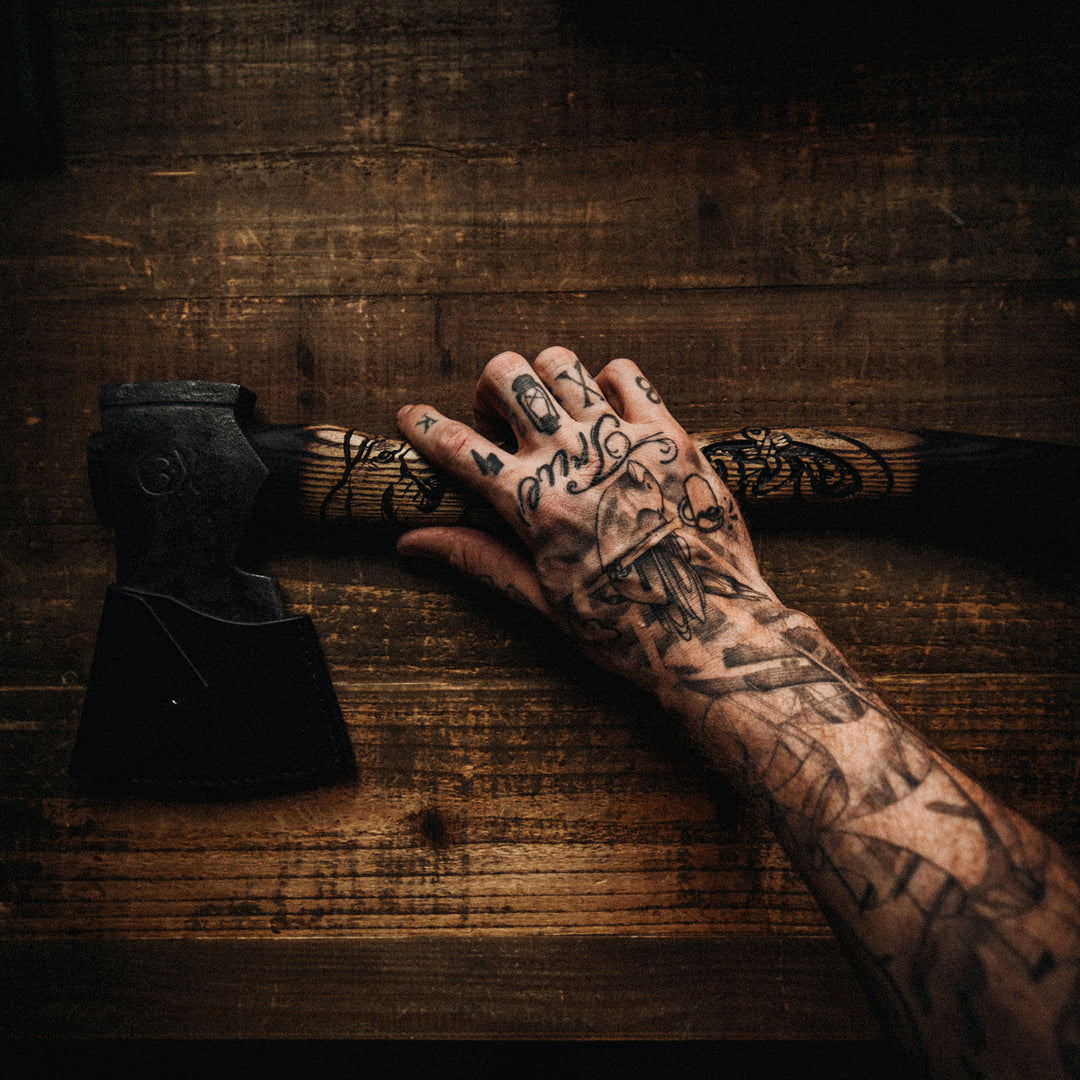 Hand Carved Forged Axe V3