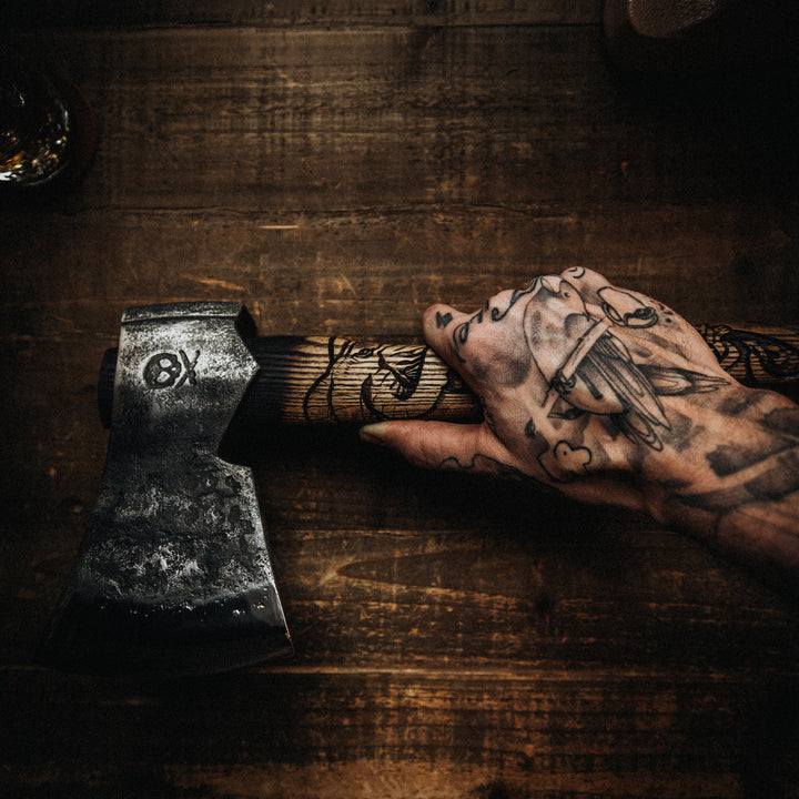 Hand Carved Forged Axe V3