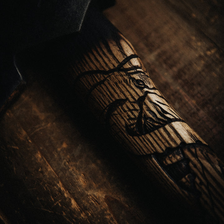 Hand Carved Forged Axe V3